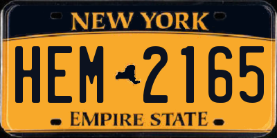NY license plate HEM2165