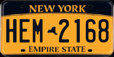 NY license plate HEM2168
