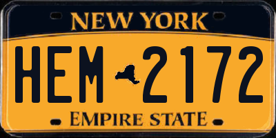NY license plate HEM2172