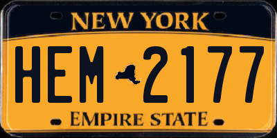 NY license plate HEM2177