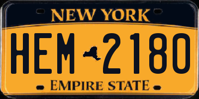 NY license plate HEM2180