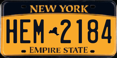 NY license plate HEM2184