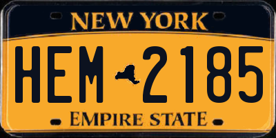 NY license plate HEM2185