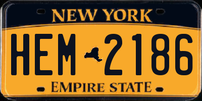 NY license plate HEM2186