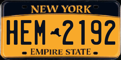 NY license plate HEM2192