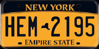 NY license plate HEM2195