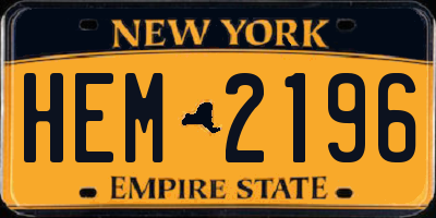 NY license plate HEM2196