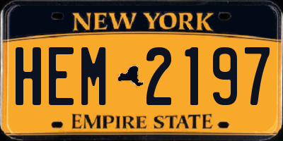 NY license plate HEM2197