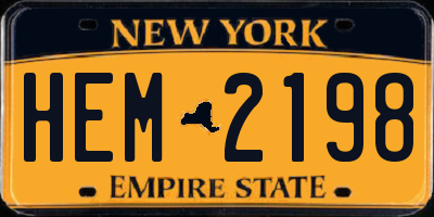 NY license plate HEM2198