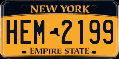 NY license plate HEM2199