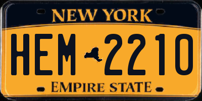 NY license plate HEM2210