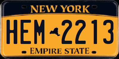 NY license plate HEM2213