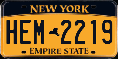 NY license plate HEM2219