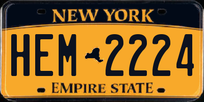 NY license plate HEM2224