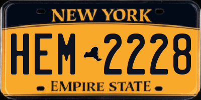 NY license plate HEM2228