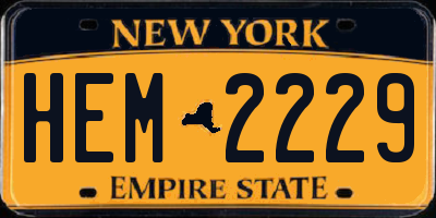 NY license plate HEM2229