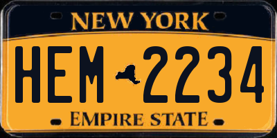 NY license plate HEM2234
