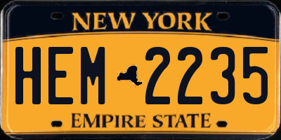 NY license plate HEM2235