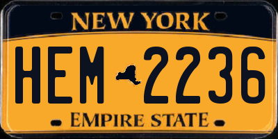 NY license plate HEM2236