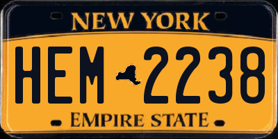 NY license plate HEM2238