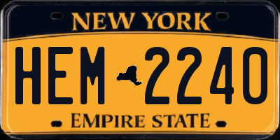 NY license plate HEM2240