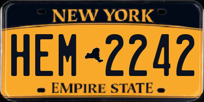 NY license plate HEM2242