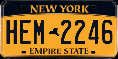 NY license plate HEM2246