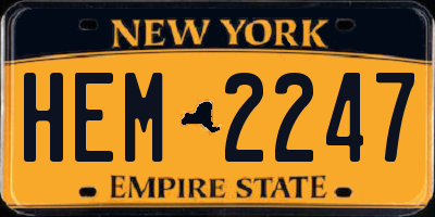 NY license plate HEM2247