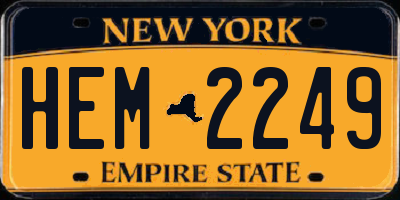 NY license plate HEM2249