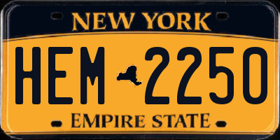 NY license plate HEM2250