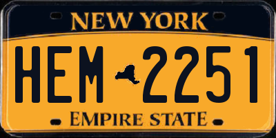 NY license plate HEM2251