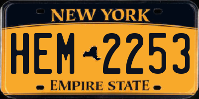 NY license plate HEM2253