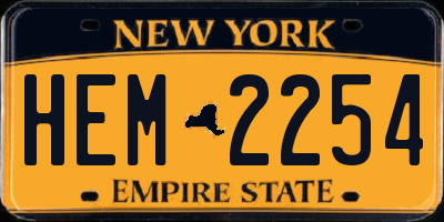 NY license plate HEM2254