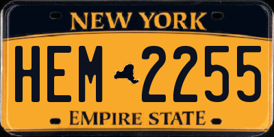 NY license plate HEM2255