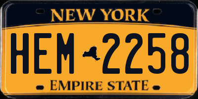 NY license plate HEM2258