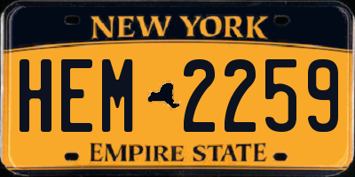 NY license plate HEM2259