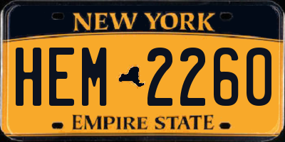 NY license plate HEM2260