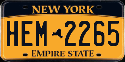 NY license plate HEM2265