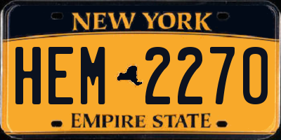 NY license plate HEM2270