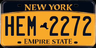NY license plate HEM2272