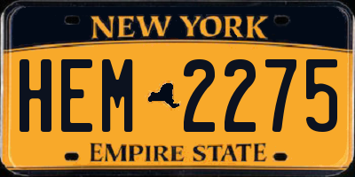 NY license plate HEM2275