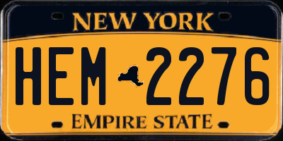 NY license plate HEM2276