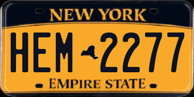 NY license plate HEM2277