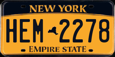 NY license plate HEM2278