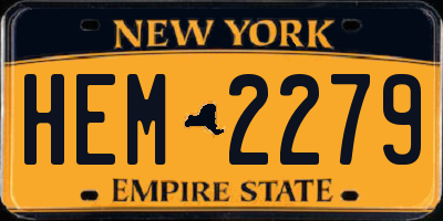 NY license plate HEM2279