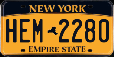 NY license plate HEM2280