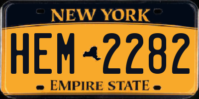 NY license plate HEM2282