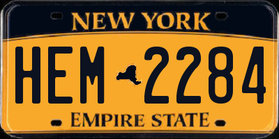NY license plate HEM2284