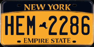 NY license plate HEM2286