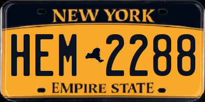 NY license plate HEM2288